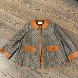 RARE ARCHIVAL Gucci Monogram Canvas and Leather Jacket